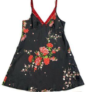 Jones New York Oriental/Asian Inspired V-Neck Floral Chemise/Nightgown Size M